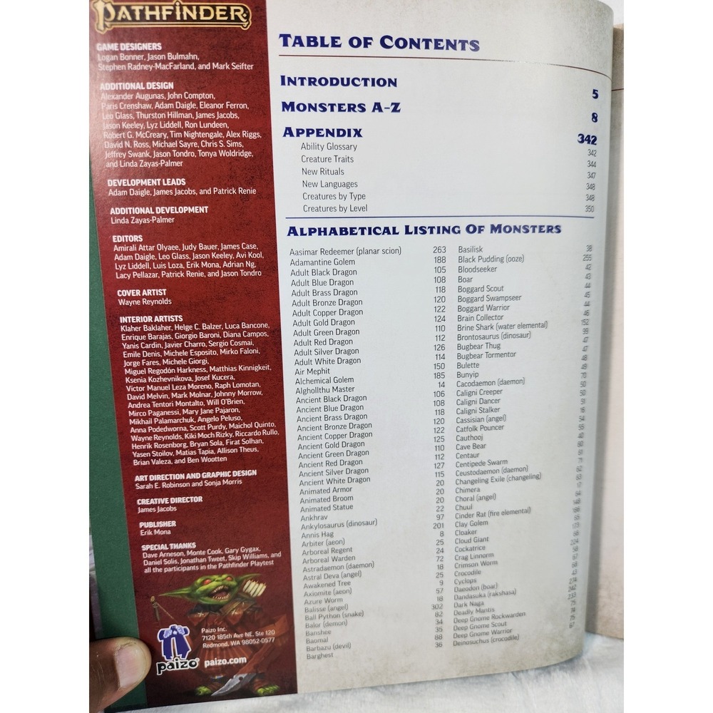 Pathfinder 2nd Edition Fantasy RPG: Bestiary Sourcebook (Hardcover) PZO2102 - Picture 7 of 7